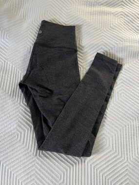 Lululemon Grey/Black High-Rise Luon Brushed Leggings